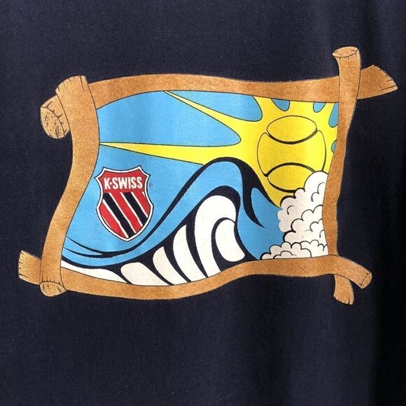 K Swiss Women’s L “National Tennis Team” Long sleeve navy heavy cotton T-shirt - Picture 5 of 7